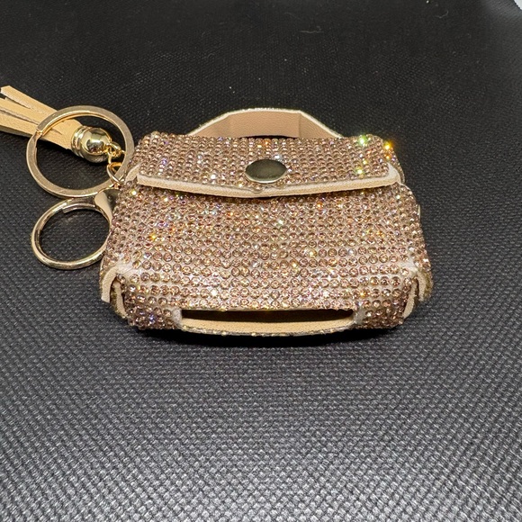 Elegant Gold Crystal Embellished Mini Bag AirPod Pro case - Picture 3 of 6